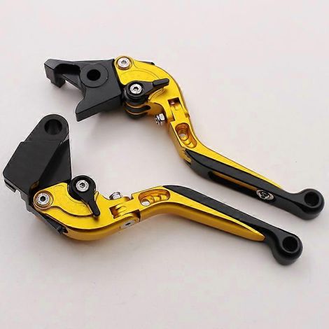 Convient pour la moto Kawasaki Z750S : tringlerie de frein et d'embrayage modifiée, poignée de frein en alliage d'aluminium (dorée). (1/5)