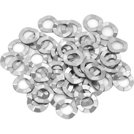 Rondelle Ondulée, Rondelles élastiques Ondulées, Rondelle Ressort en Acier Inoxydable, M6x3x0.3mm, 50 pcs (1/5)