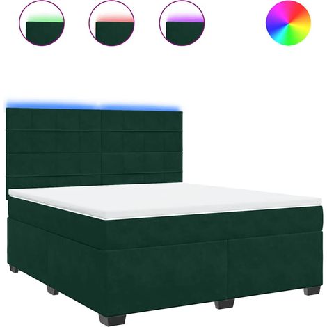 Maison Exclusive - Giroletto a Molle con Materasso Verde Scuro 180x200 cm Velluto