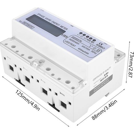 DDS576 compteur d'énergie triphasé 4 fils écran LCD 7P 380V compteur puissance électrique (1/5)