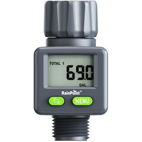 Compteur d'eau avec affichage LED – Minuterie d'arrosage 4 modes – Capteur Hall intégré – Étanchéité IPX6 pour usage extérieur (1/4)