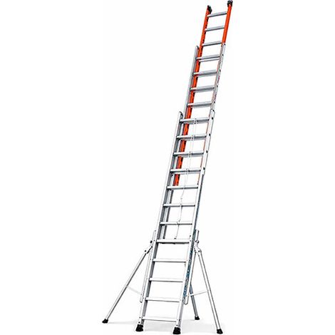 Scala isolante a sfilo con fune 3 elementi vetroresina/alluminio - Altezza massima di lavoro : 9.76m - 4431013