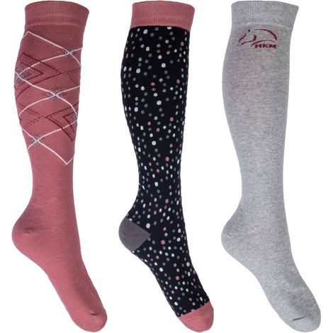 35/38, Nero e Rosso 9130: Set 3 Reitsocken für Frauen und Mädchen Colorado Modell (1/2)