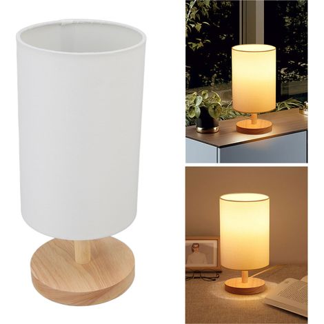 Schlichte Stoff-Nachttischlampe, Retro- und kreative Tischlampe, LED-Nachtlicht, dekorative Tischlampe fürs Schlafzimmer, europäischer Standard 110–240 V (1/5)