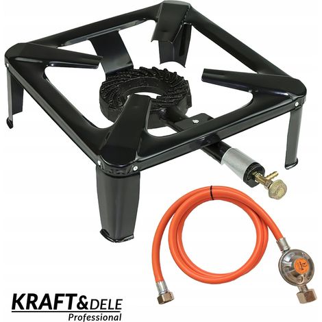 Réchaud à gaz 20-50 cm 8 kW + tuyau réducteur Kraft&Dele (1/5)