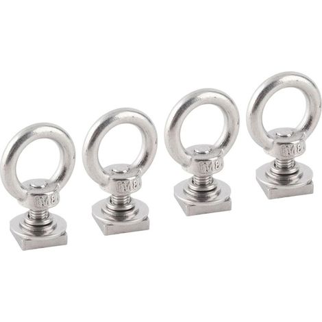 Ajustement en T Durable pour Anneaux d'ancrage D'arrimage sur Rail pour Sécuriser L'équipement, Ajustement Universel, 4 X en T pour Boulons de Rail (Silver) (Silver) () (1/5)