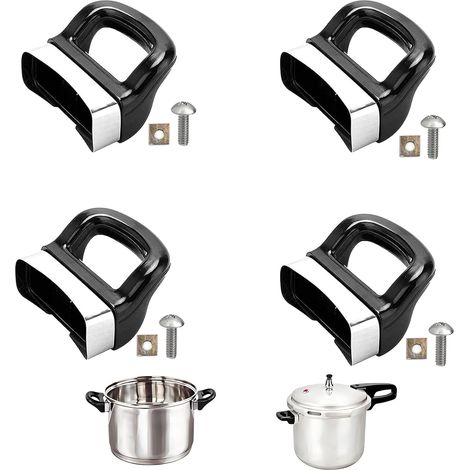 Poignée pour Autocuiseur, Poignée De Support Latérale D'autocuiseur, 3 Trous Poignées en Bakélite Noires avec Vis Et écrous,pour Pot Soupe,Vapeur,Pot Lait (1/5)