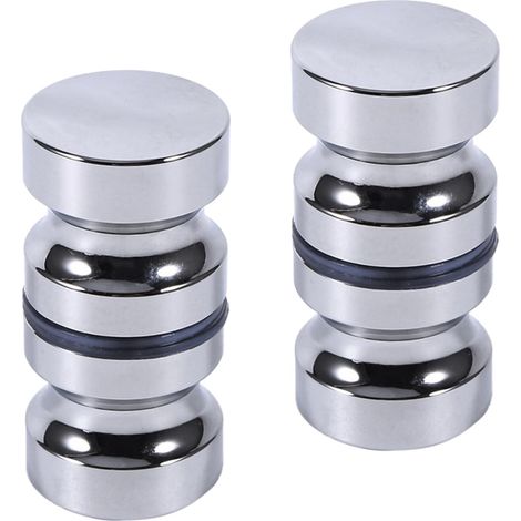 poignée de porte en verre, 2,4 pouces en alliage d'aluminium single hole pull, solide cylindrique cabine de douche coulissante porte en verre pull (2, silver2) (1/5)