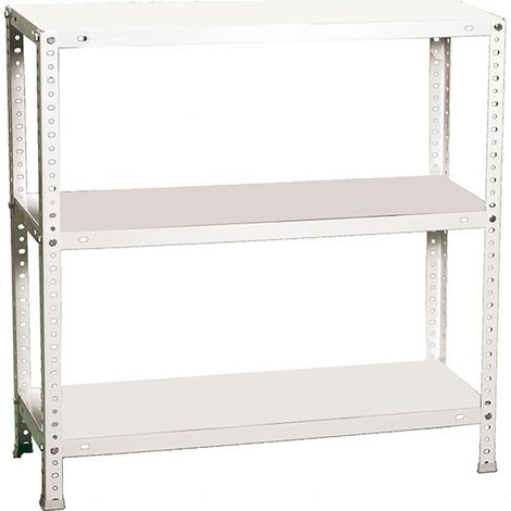 SimonRack Étagère Rangement, 900x800x300 mm, 3 Niveaux, 75 kg Capacité de Charge et Point de Flexion, Métal , Étagère Garage, Blanc - Advantage
