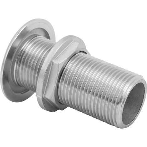 Raccord traversant de coque en acier inoxydable MJS022, joint de sortie pour tuyaux de bateaux et yachts, 1 pouce (1/5)