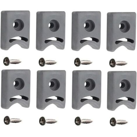 Lot de 8 patins de porte coulissante en caoutchouc pour porte de douche - 26 mm - Positionnement carré pour une meilleure sécurité (1/5)