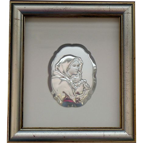 Immagine della Vergine Maria con Bambino in cornice con vetro Dimensioni: 15x17 cm Codice articolo: BC6299/2G
