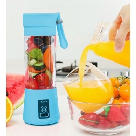 Portable USB Rechargeable Electric Mini Fruit Blender for Smoothies, 380ml Six-Blade Juice Bottle (1/3)