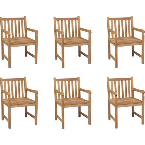 Gartenstühle 6 Stk. Massivholz Teak