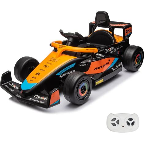 Berghoff – Voiture électrique pour enfants 12V – McLaren Formule 1 – 2 moteurs – Vitesse 3 à 5 km/h – Âge 1 à 5 ans – Orange (1/5)