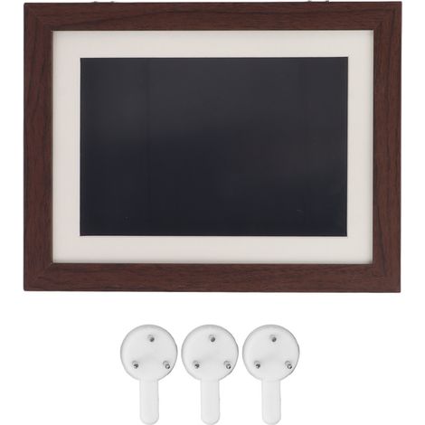 Cadre magnétique marron en HDF pour dessin d'enfant, 10,1 x 15,2 cm, cadre à dessin interchangeable avec compartiment de rangement (1/5)