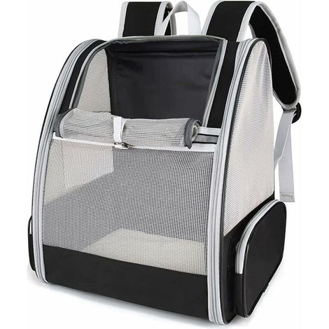 Zaino per cani e gatti, borsa trasportino traspirante e pieghevole per gatti di piccola taglia e cuccioli, zaino trasportino per gatti con cinghia di sicurezza interna
