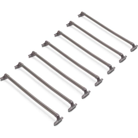 Emuca Lote de 7 varillas pantalonero para armarios y vestidores Quartz, Plástico y Aluminio, Titanio - (1/5)