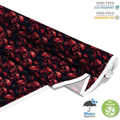 OUTDOOR DEKOSTOFFE OXFORD - Motiv der Schädel I DX4650