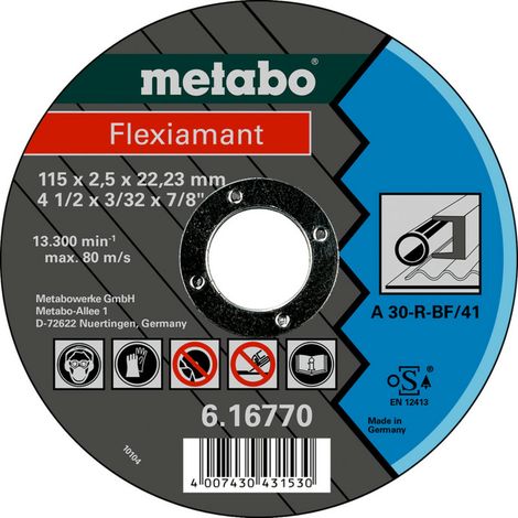 Metabo Flexiamant 115x2,5x22,23 Stahl, Trennscheibe, gerade Ausführung 25 Stk (1/2)
