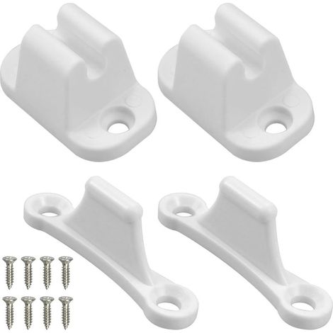 2 Pièces Blanc Kit de Retenue de Porte Caravane en Plastique Bloc Porte Camping Car Extérieur avec vis de Loquets de Porte pour Caravane Accessoires Bloc Porte Caravane, Camping-Cars (1/5)