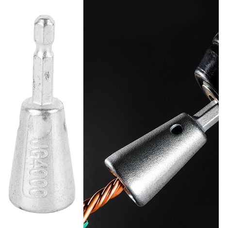 Adaptador de taladro para conectores de cable con punta de acero: kit de instalación eléctrica y rotativa de alto rendimiento, cableado más rápido y sencillo. (1/5)