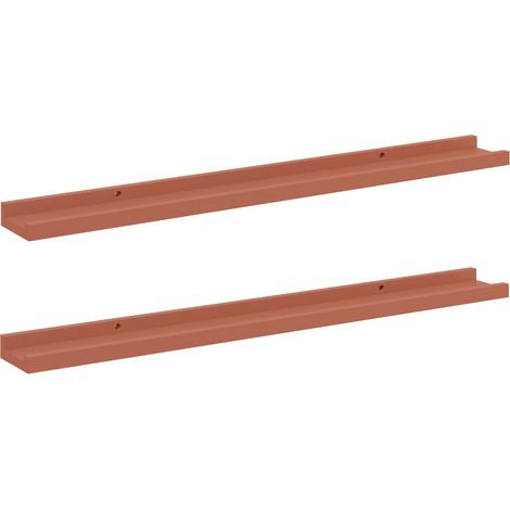 Scaffale da parete 2 pcs Rosso 80 x 9 x 3 cm Legno multistrato vidaXL