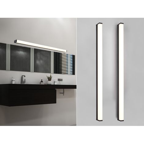 LED Badezimmer Wandleuchten 2er Set in Schwarz - Spiegelleuchten, Breite 120cm (1/5)