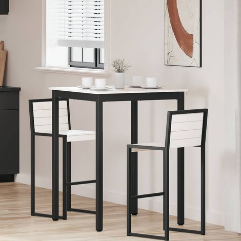 vidaXL Table de bar Blanc 80 x 80 x 105 cm Bois de pin massif (1/5)