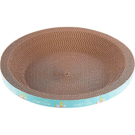 Kratzbrett aus Pappe für Katzen, Trainingsspielzeug zum Krallenwetzen, Möbelschutz, Schlafnest für Kätzchen zum Ausruhen, Spielen und Toben-Round Medium (1/5)