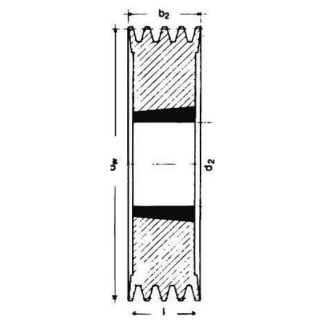 Puleggia per cinghia trapezoidale 4 gole B o SPB diametro 177 mm per bussola taperlock 2517 UNIVERSALE 170B4TL