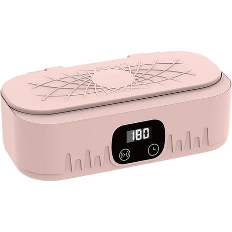 Máquina ultrasónica para limpieza de gafas, máquina para limpieza de joyas, baño de alta frecuencia para lavado (rosa) (1/5)