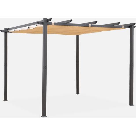 3x3m Pergola, alluminio, copertura scorrevole (1/5)