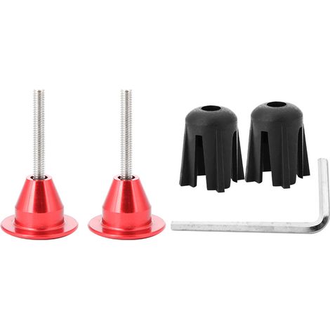 1 Paire de Bouchons de Poignée de Vélo en Alliage d'Aluminium, Accessoire Anti-Dérapant (Rouge) (1/5)