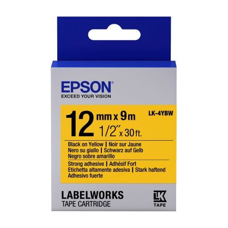 Epson C53S654014 Schriftband LK-4YBW stark klebend 12mmx9m schwarz/gelb (C53S654014) (1/5)