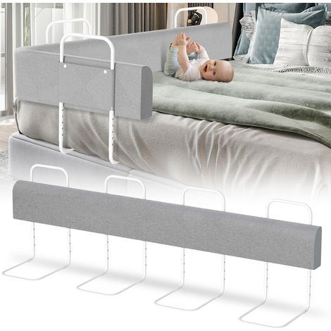 Randaco 200 cm - Barrière de lit Protection contre les chutes de lit - 5 Réglable en hauteur déformable - Extra longue