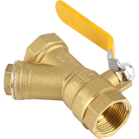 Robinet à sphère laiton avec filtre crépine en Y, filetage femelle BSPP 3/4", pour eau et gaz naturel (1/5)