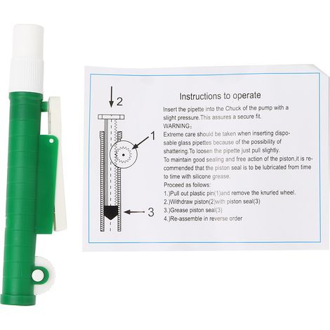 Pipette Pump Filler for Disposable Plastic and Glass Pipettes 10 ml Green (1/5)