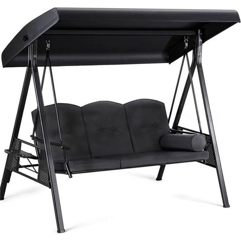 1 Housse Pour Balancelle Hollywoodienne - Tissu Oxford 210D - Imperméable Et Résistant Aux UV - Dimensions 191 X 120 X 20 Cm - Noir (1/5)