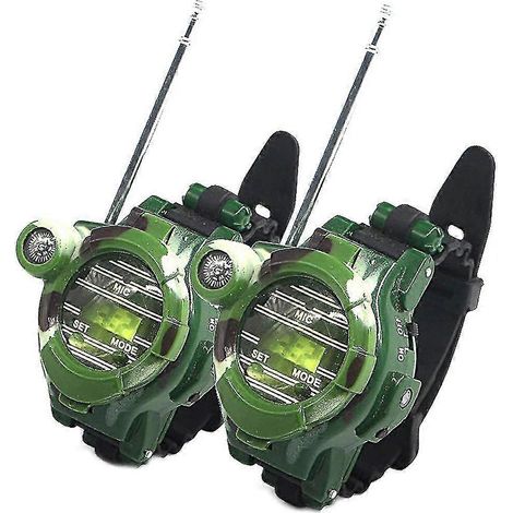 Deux talkies-walkies connectés pour enfants, radio bidirectionnelle longue portée, jouet militaire d'extérieur camouflage -- (niubi) (1/5)