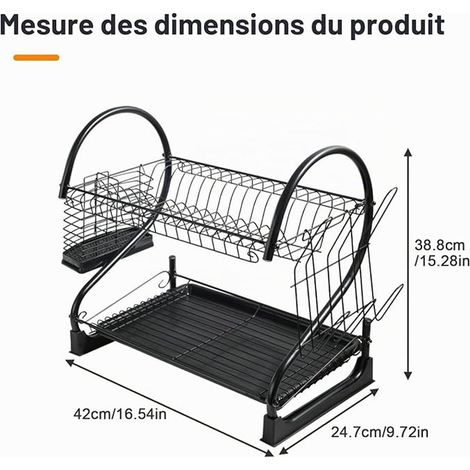 Tier Dish Drying Rack Stainless Steel Dish Drainer Rack Utensil Holder Drainer Tray Compact (1/3)