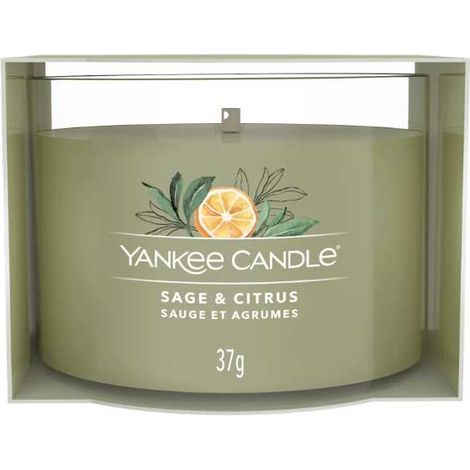 YANKEE CANDLE CANDELA VOTIVE IN VETRO SINGOLA SAGE & CITRUS