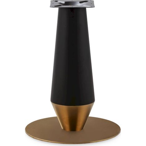 Pied élégant pour table chic et robuste - Noir mat avec touches dorées (1/4)