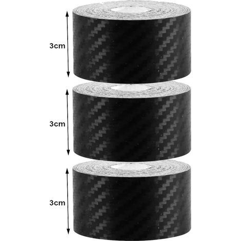 (3 cm - 3 pièces - 7 m) Bande adhésive de protection imperméable en fibre de carbone nano pour seuil de porte de voiture, pare-chocs et autres surfaces. Film protecteur pour voiture (3/10 m). (1/4)