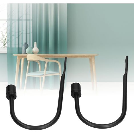 U-förmige zylindrische Gardinenhaken aus Aluminiumlegierung, Wandhaken, Gardinenbefestigungszubehör, 2 Stück pro Set, schwarz. (1/5)