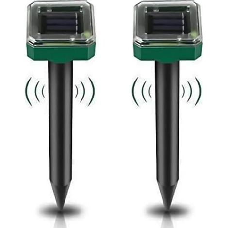 Set mit 2 solarbetriebenen Maulwurfsabwehrgeräten für Gärten, IP65 wasserdichter Schädlingsbekämpfer gegen Wühlmäuse, Taschenratten und Schlangen – Hochempfindliches Tierabwehrmittel für Rasenflächen, (1/5)