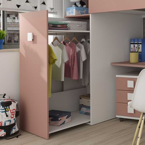 Armoire pour lit mezzanine Jet - vieux rose (1/5)