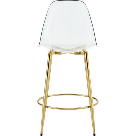 Bar-Set mit Bartisch rund Ø 89 cm Glas und 2 Barhockern, Metallgestell Gold - PANGIVO (1/5)