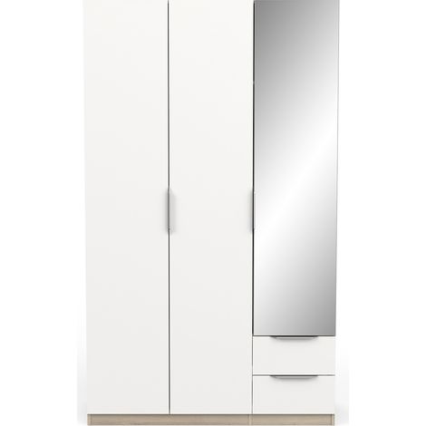 Armadio 3 porte, 2 cassetti e 1 specchio Ghost - L119,4 cm