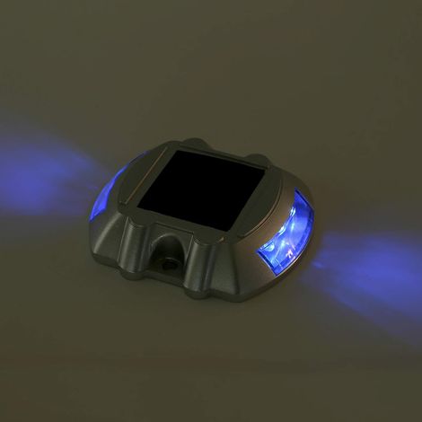 Éclairage d'allée Solaire à 6 LED, éclairage d'allée Extérieur avec Construction en Aluminium moulé, pour Cour de Route, Jardin, Passerelle, visibilité sur 1000 Mètres pour la sécurité (bleu (1/4)